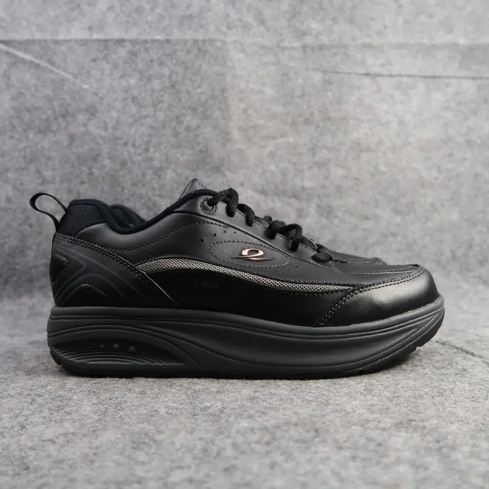Easy Spirit Shoes Womens 9 Athletic Trainer Get Up And Go Sneakers Leather Black